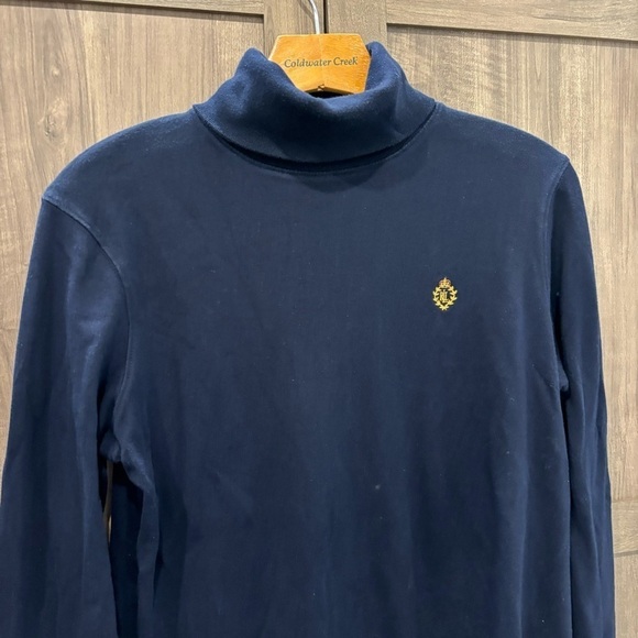 Lauren Ralph Lauren Medium Turtleneck Navy Blue Crest Logo - Picture 3 of 10